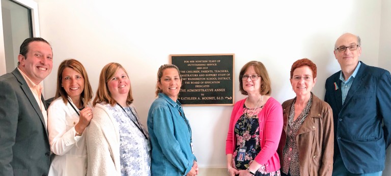 Port Washington school district’s Administrative Annex dedicated to retiring Superintendent of Schools Kathleen Mooney Port Washington school district’s Administrative Annex dedicated to retiring Superintendent of Schools Kathleen Mooney
