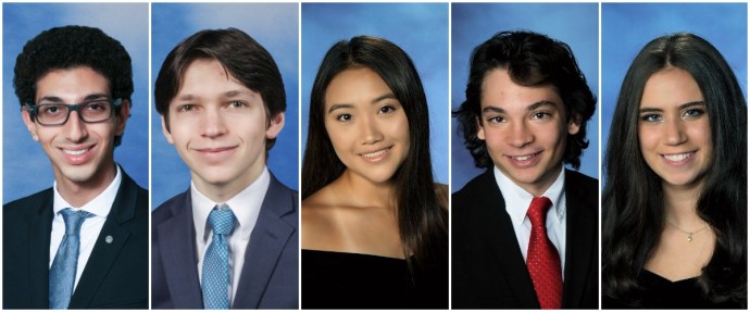 North High Valedictorian Yoel Hawa and Salutatorian Joshua Rothbaum and South High’s Annie Dai and Aaron Nirenstein each won the Barstow Award. Rachel Sakol, of South High School, won the Scott Moss Memorial Award. (Photos courtesy of Great Neck Public Schools)