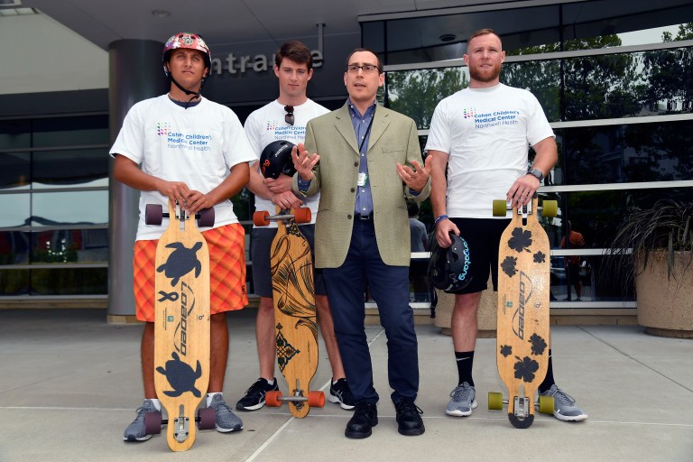 Skateboarding buddies raise money for pediatric cancer survivors