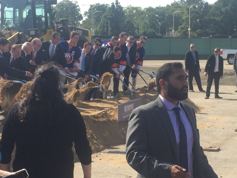 Cuomo breaks ground on Belmont Arena project