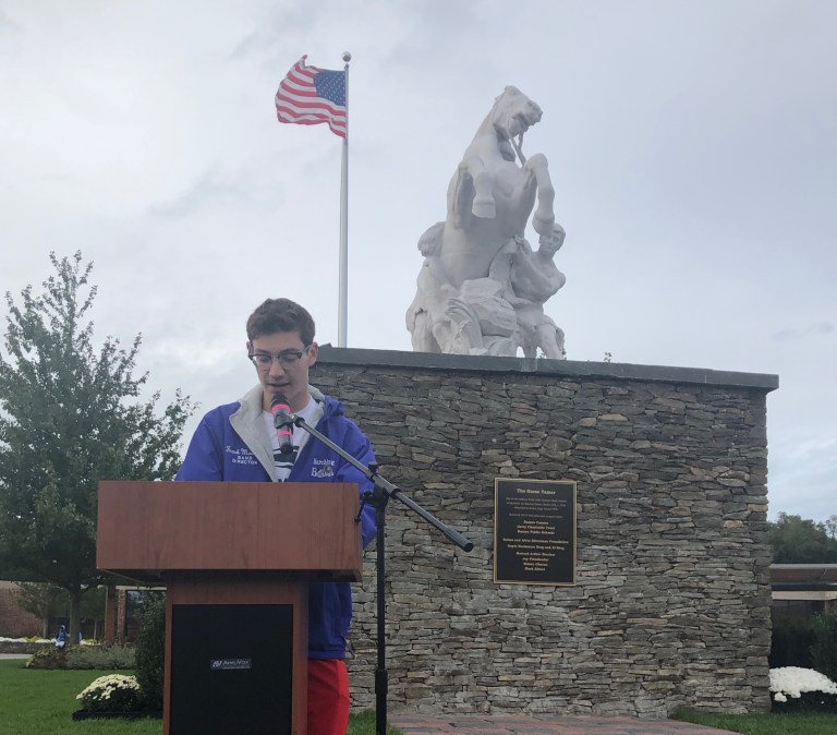 Horse tamer statue comes home to Roslyn High