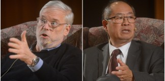 MTA Chairman Patrick Foye and LIRR President Phillip Eng fielded questions about their agencies on Thursday night, expressing optimism about the future of transit. (Photos by Janelle Clausen)