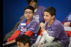 Several teens spoke up during the event, offering their views and engaging with others. (Photo by Janelle Clausen) 