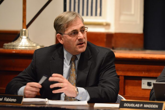 Michael Fabiano, the assistant superintendent for business of the Floral Park-Bellerose School District, said discussions in Albany focused on something very important: foundation aid. (Photo by Janelle Clausen)