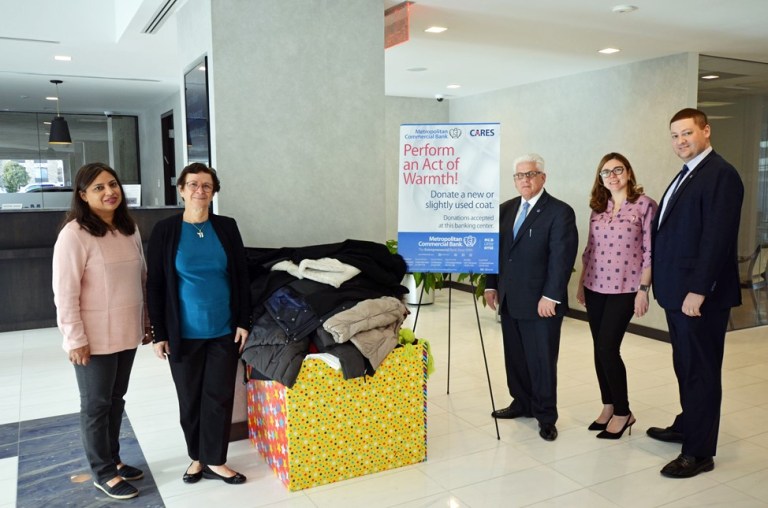 Metropolitan Commercial Bank’s Great Neck team provides 68 winter coats for L.I. families