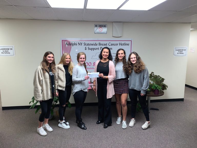 Manhasset Junior Coalition present grant to Adelphi Breast Cancer Program Manhasset Junior Coalition present grant to Adelphi Breast Cancer Program