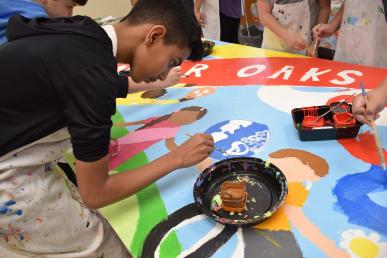 Mural painting at Manor Oaks