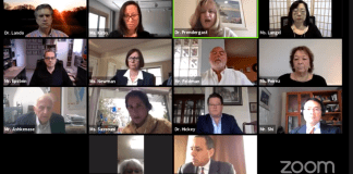 Great Neck school district administrators met remotely on Tuesday, discussing distance learning, teaching and other issues. (Screenshot by Janelle Clausen)