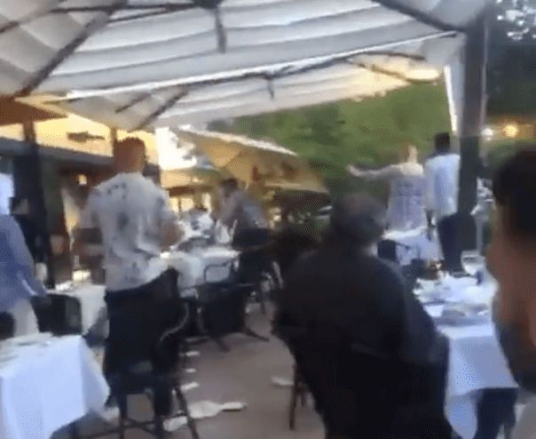 Brawl at Americana restaurant caught on video Brawl at Americana restaurant caught on video