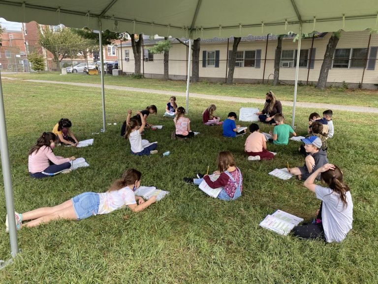 Outdoor tents pop up at Floral Park-Bellerose School Outdoor tents pop up at Floral Park-Bellerose School
