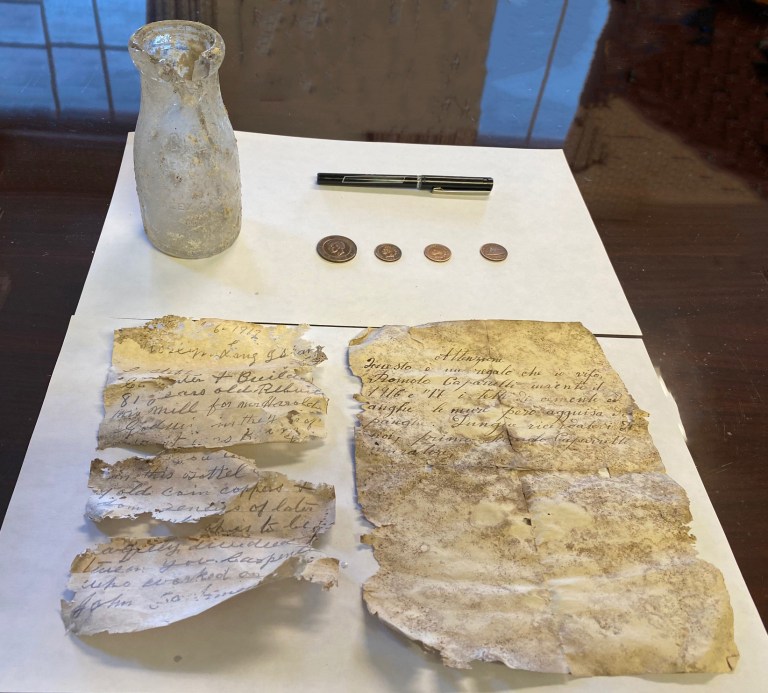 103-year-old messages in a bottle unearthed inside Roslyn Grist Mill 103-year-old messages in a bottle unearthed inside Roslyn Grist Mill