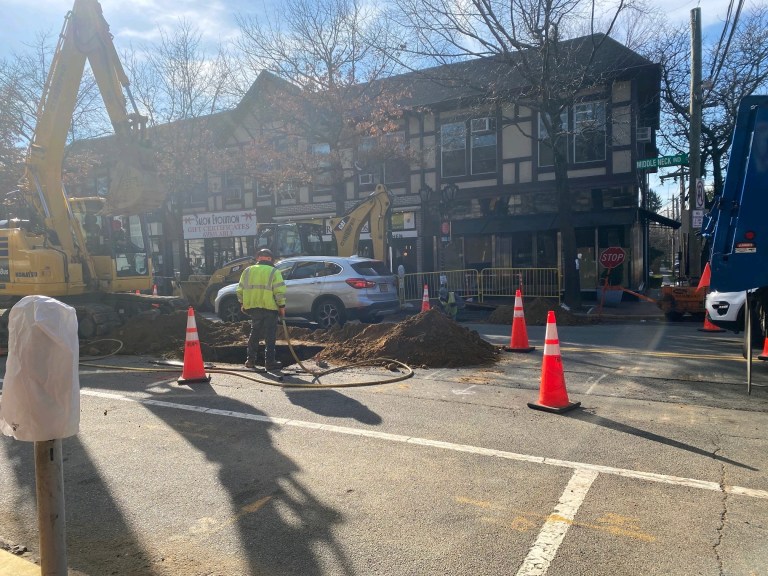 Middle Neck Road water main construction draws ire of local merchants