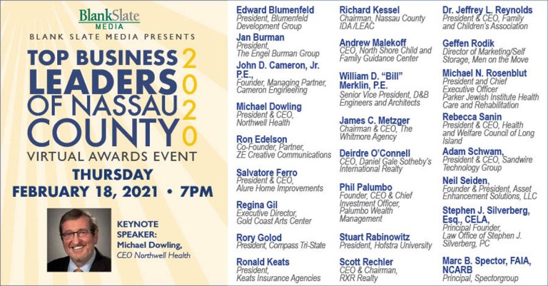 Blank Slate Media to honor Nassau County’s top business leaders of 2020 Blank Slate Media to honor Nassau County’s top business leaders of 2020