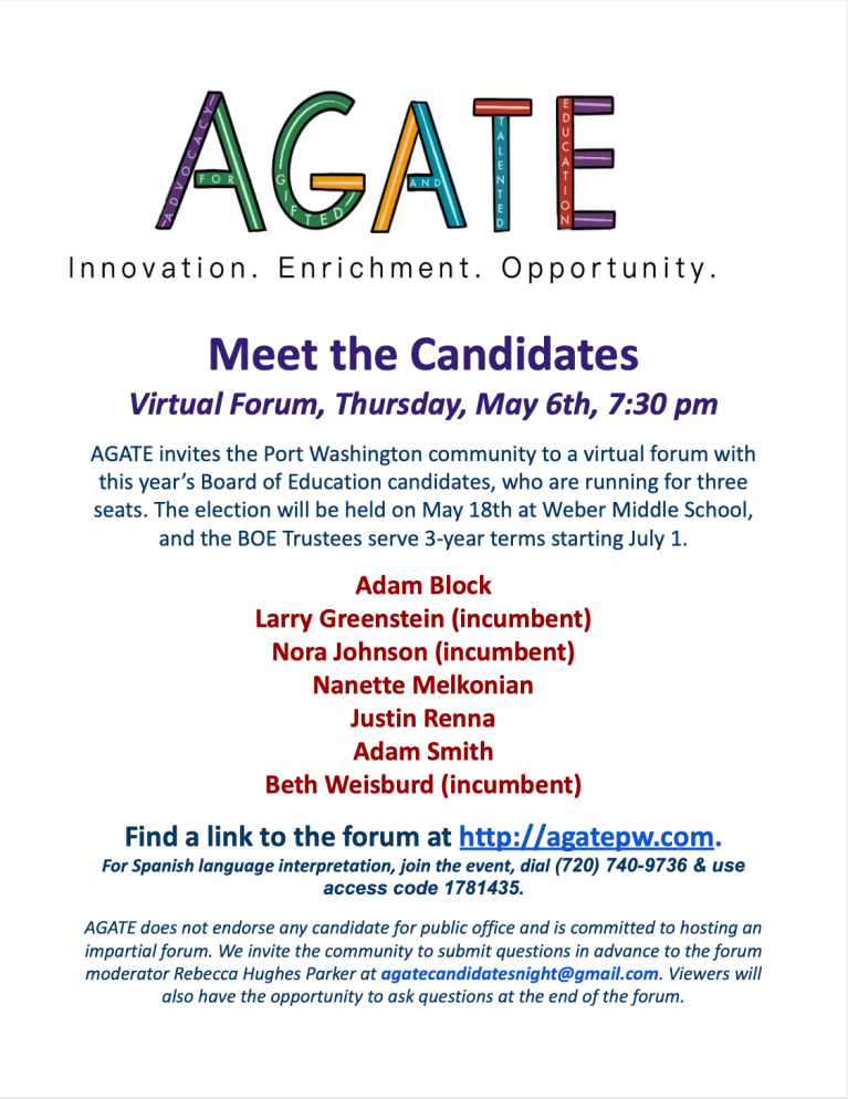 AGATE’s annual candidates night to be heled Thursday, May 6 at 7:30 p.m. AGATE’s annual candidates night to be heled Thursday, May 6 at 7:30 p.m.