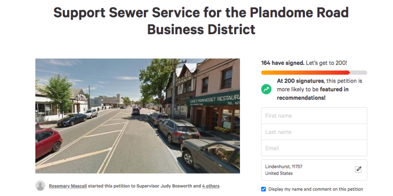 Locals launch petition for Plandome Road sewers