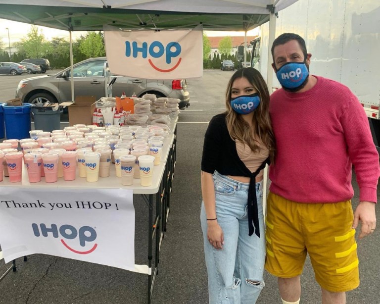 Adam Sandler reunites with viral Manhasset IHOP hostess on Milkshake Monday Adam Sandler reunites with viral Manhasset IHOP hostess on Milkshake Monday