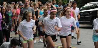 Runners kick off the Katie Oppo Memorial 5K in Flower Hill in 2019. After going online due to the COVID-19 pandemic last year, the run is scheduled to return this weekend. (Photo courtesy of the Katie Oppo Research Fund)