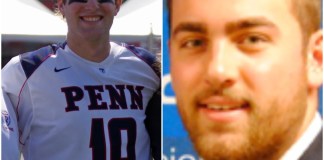 James Farrell, left, and Ryan Kiess, right, were killed in a high-speed car crash in Quogue last Saturday. Farrell's brother, Michael Farrell, was also among the five fatalities. (Left photo from Steve Cunha, University of Pennsylvania/Right photo courtesy of the University of Scranton)