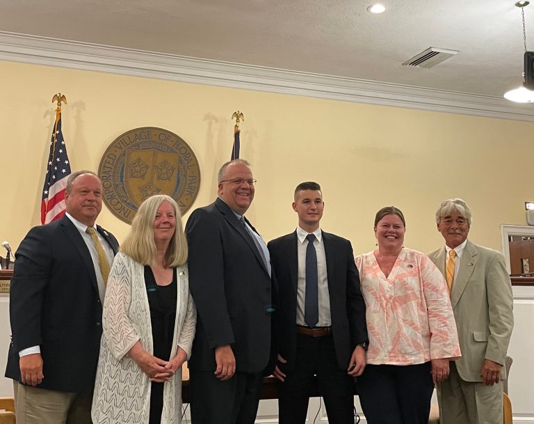 Floral Park Board of Trustees honors fallen soldier, swear in new police officer Floral Park Board of Trustees honors fallen soldier, swear in new police officer