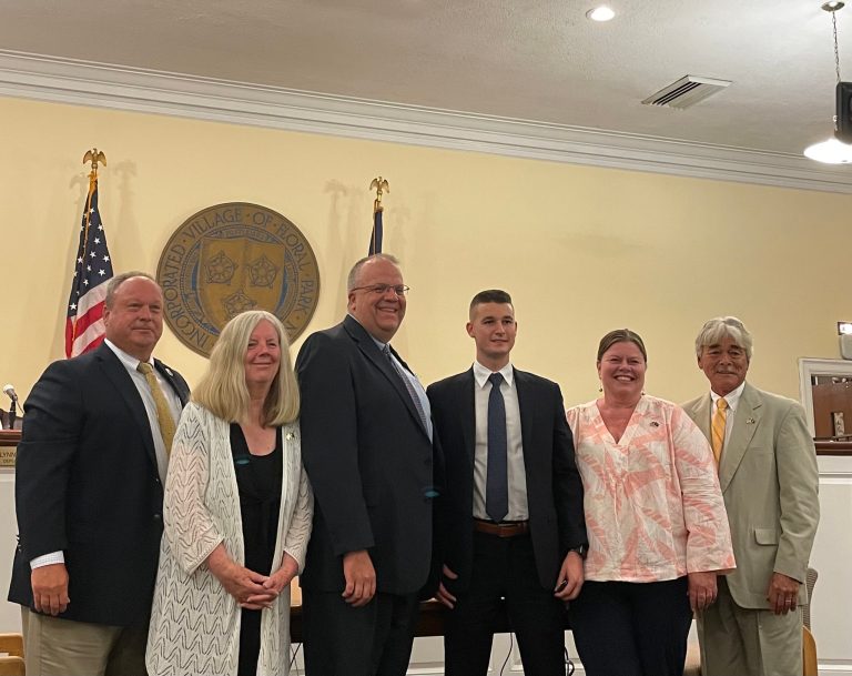 Floral Park Board of Trustees honors fallen soldier, swear in new police officer