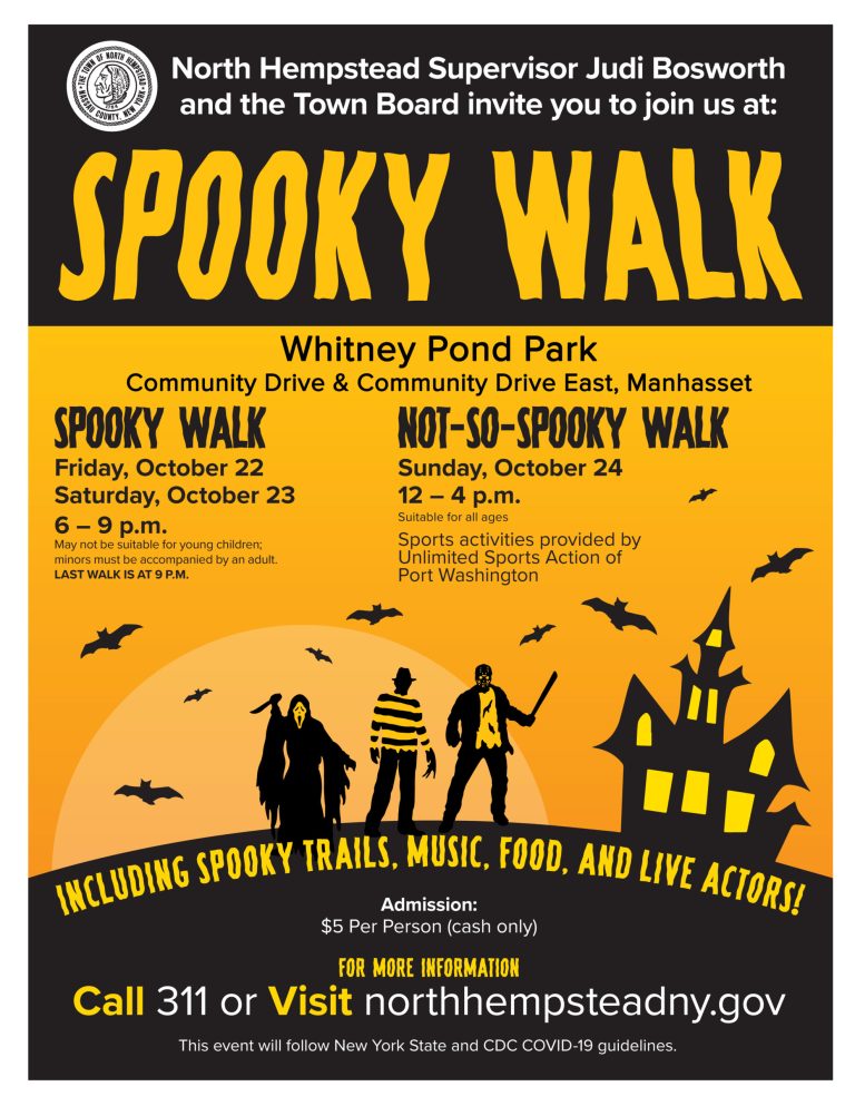 North Hempstead to host popular ‘Spooky Walk’ Oct. 22, 23 at Whitney Pond Park North Hempstead to host popular ‘Spooky Walk’ Oct. 22, 23 at Whitney Pond Park