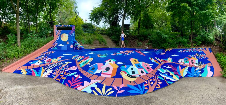 Mural brightens up Floral Park Centennial Gardens