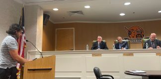 Mineola trustees reserved their decision during a public hearing over allowing the retail sale of cannabis in the village. (Photo by Brandon Duffy)