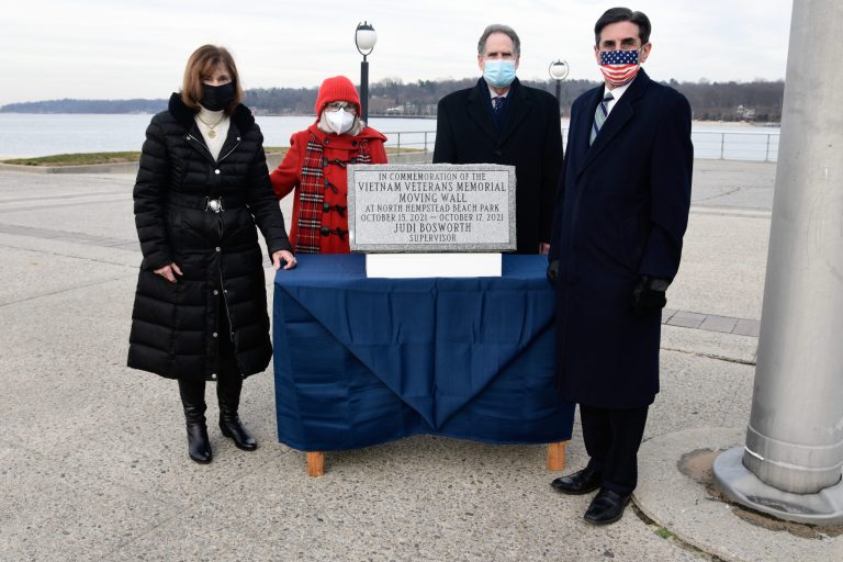 Town unveils Vietnam Veterans Moving Wall commemorative stone at North Hempstead Beach Park Town unveils Vietnam Veterans Moving Wall commemorative stone at North Hempstead Beach Park