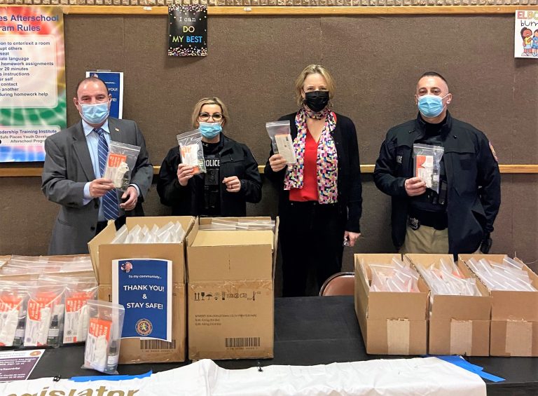 Town officials attend PPE giveaway in Roslyn