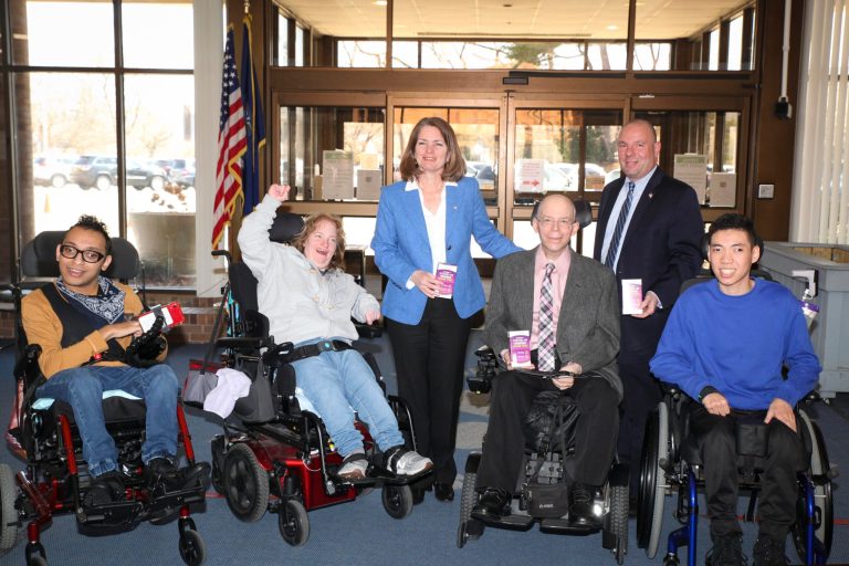 Town officials visit Viscardi Center to deliver free COVID-19 test kits