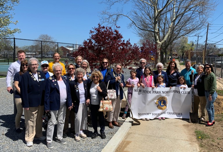 New Hyde Park North Lions plant a tree in Memorial Park on Earth Day 2022