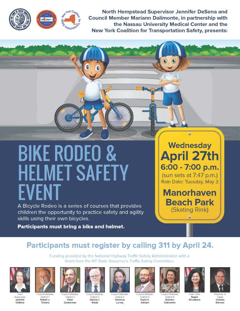 Bike Rodeo and Helmet Safety Event at Manorhaven Beach Park