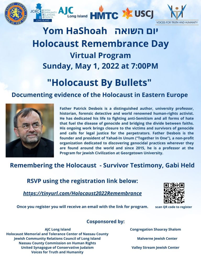 Virtual Holocaust remembrance ceremony on May 1