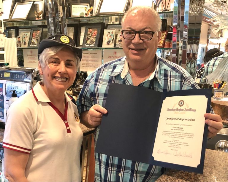 Williston American Legion Auxiliary Unit 144’s hero:  The New Hyde Park Diner