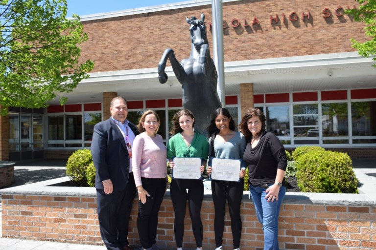 Students Building Bridges Award recipients at Mineola High School