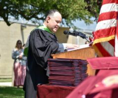 North Shore High School Principal Eric Contreras speaks at the 2022 Commencement Ceremony.