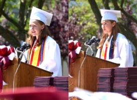 North Shore High School's salutatorian Emma Nelson (left) and valedictorian Kate Gilliam (left).