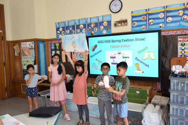 Hillside Grade School students create shoes based on various habitats