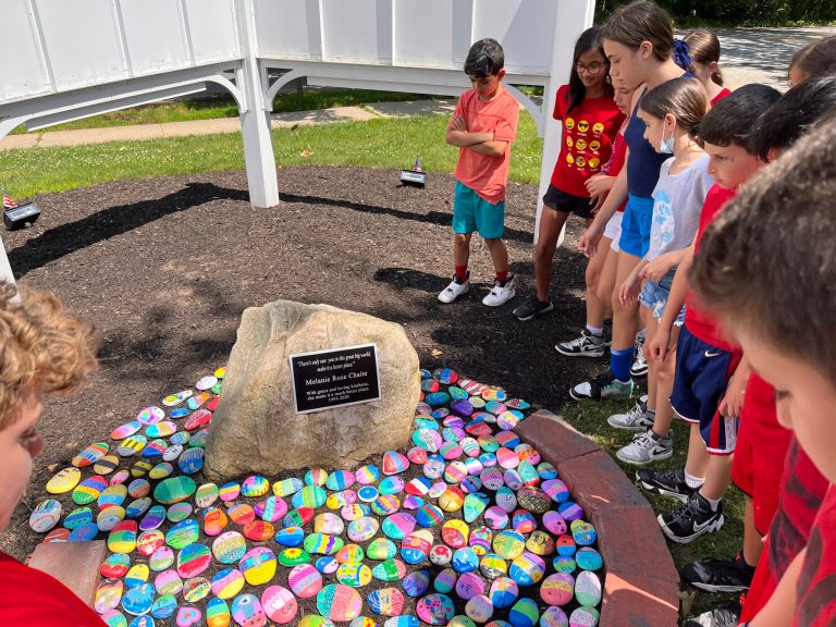 East Hills Elementary School unveils colorful rock gardens