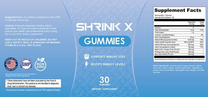 Shrink X Ingredients