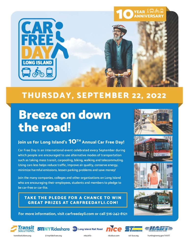 10th annual Car Free Day Long Island to be held on Sept. 22