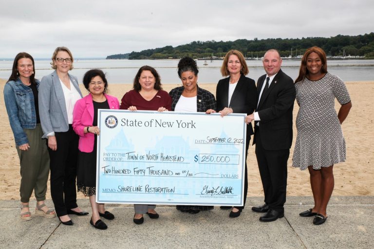 Assemblywoman Sillitti presents North Hempstead with check for shoreline restoration Assemblywoman Sillitti presents North Hempstead with check for shoreline restoration