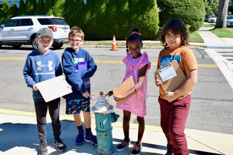 Floral Park-Bellerose fourth graders go on a scavenger hunt