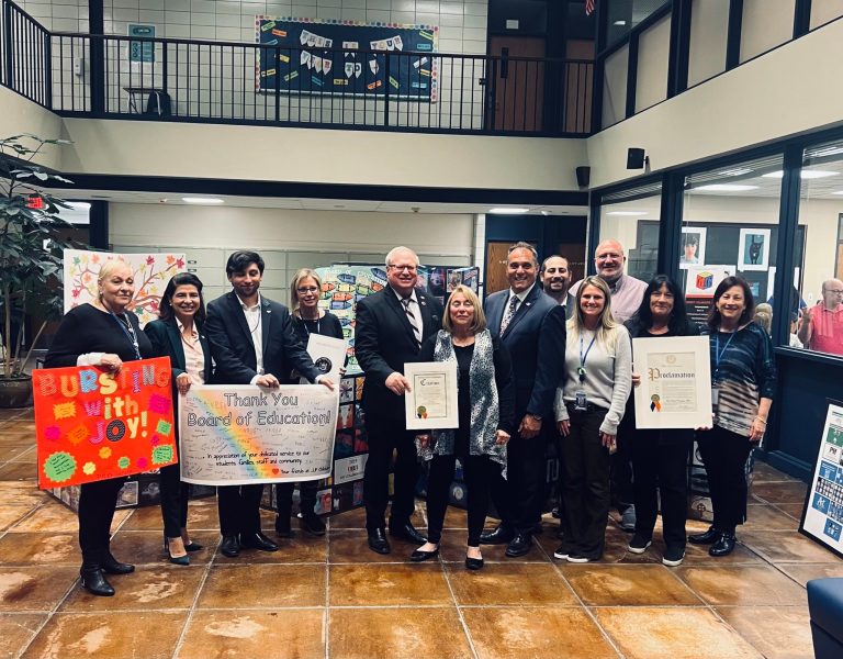 Legislator Drucker honors Plainview-Old Bethpage Board of Education during School Board Recognition Week