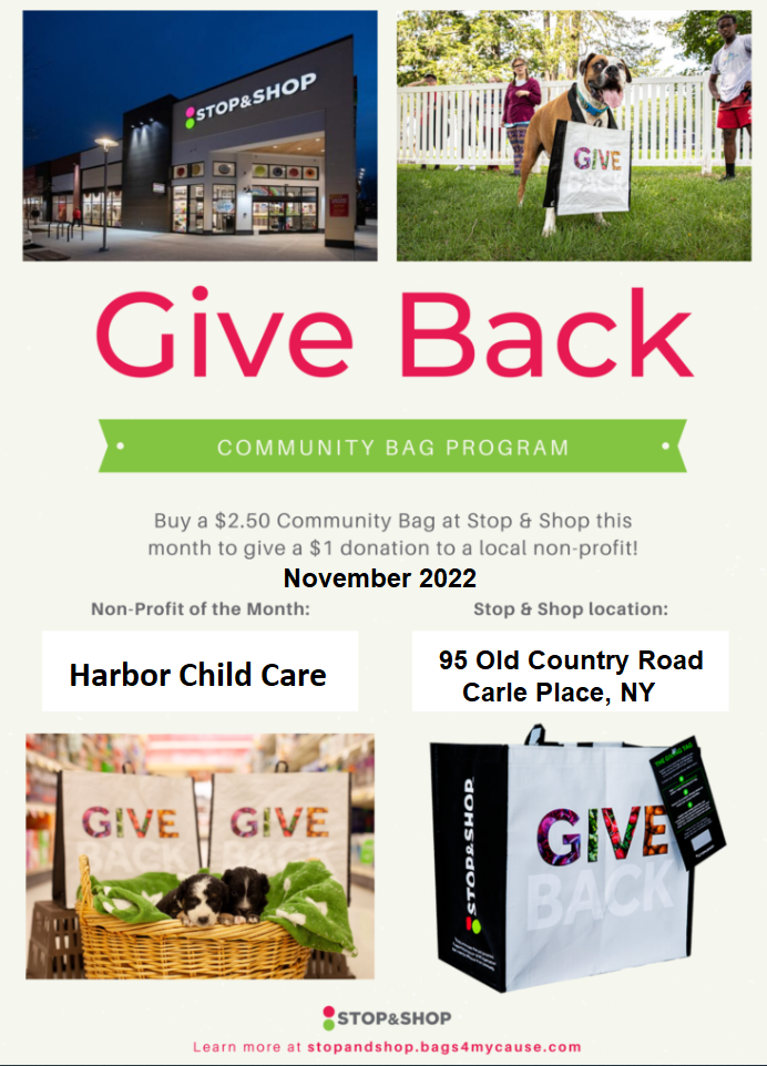 Harbor Child Care celebrates selection as a Stop and Shop Community Bag Program beneficiary Harbor Child Care celebrates selection as a Stop and Shop Community Bag Program beneficiary