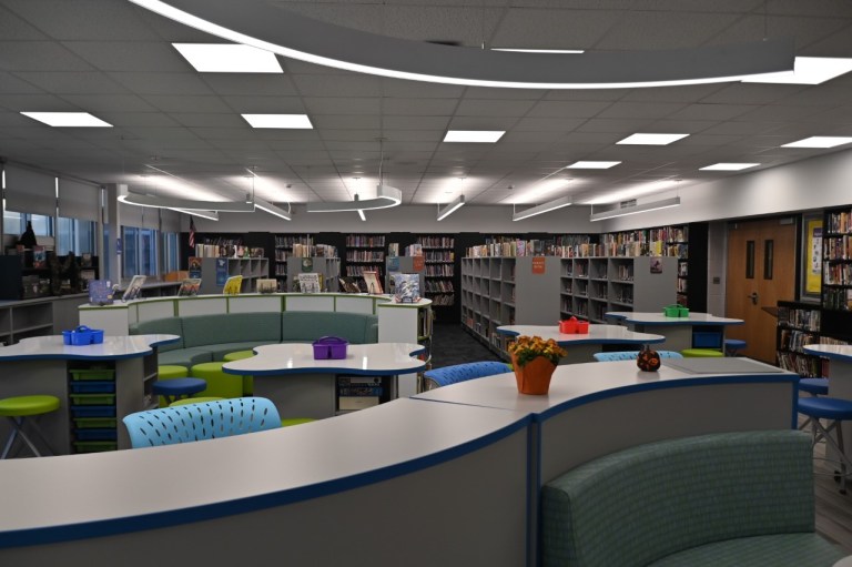 Herricks Middle School ribbon cutting of the Library Learning Suite