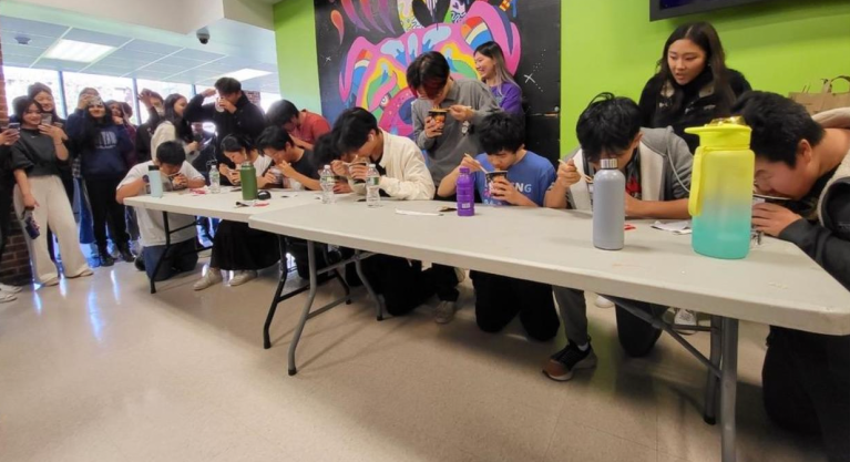 Spicy ramen eating challenge at Roslyn High School Spicy ramen eating challenge at Roslyn High School