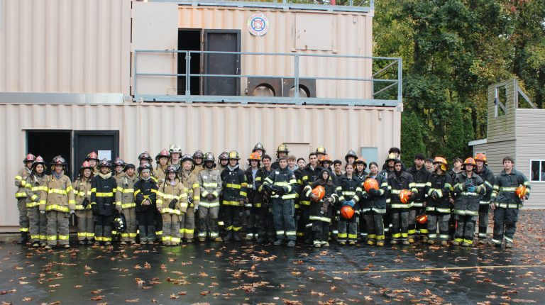 Local fire departments host training day for junior firefighters