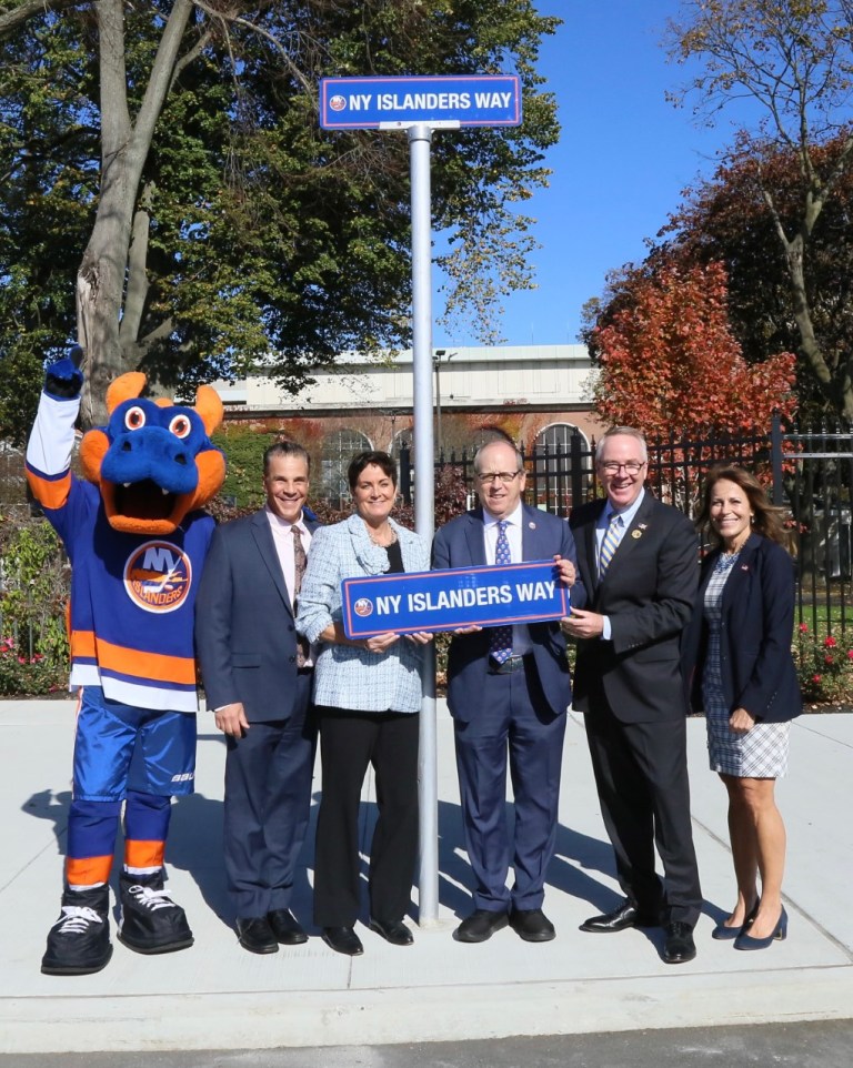 Busy road near UBS Arena renamed N.Y. Islanders Way