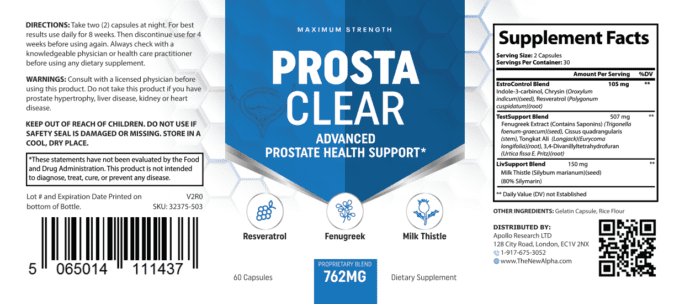 ProstaClear Label
